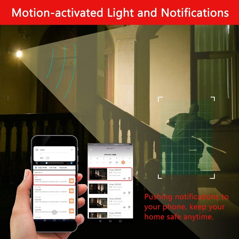 Sengled Floodlight Camera with Motion Sensor Light, Outdoor Security Camera 1080P, Floodlight Security Camera Waterproof, WiFi Camera Outdoor Home Security, Night Vision 2-Way Talk, 2nd Gen, 1pk - Image 4